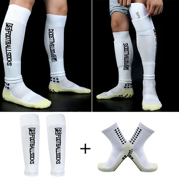 1 conjunto adequado para adultos, o futebol de alta elástico de futebol FSleg cobertura de esportes perna tampa de meias de futebol ao ar livre equipamento de proteção
