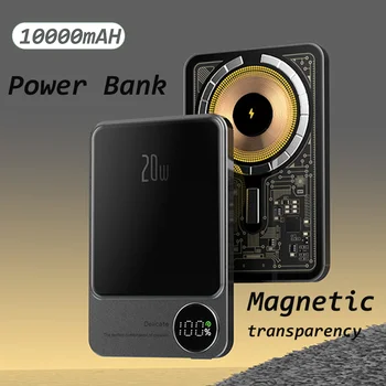 2023 Atualização Macsafe 10000mAh do Banco do Poder Magnético Powerbank Carregador sem Fio Mini Slim Bateria Externa Para iphone14 Pro Max1312