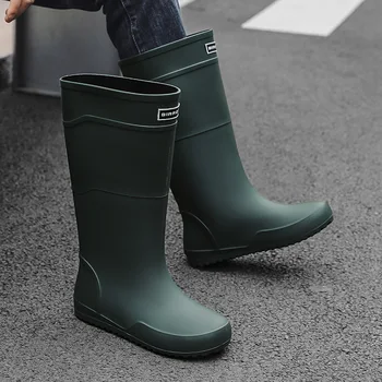 2023 Homens do Joelho alto Botas de Chuva de Borracha Impermeável Cozinha Rainboots antiderrapante Wellies Sapatos ao ar livre