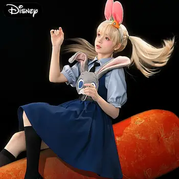 2023 Primavera Novo Kawaii Disney Anime Zootopia Cosplay Judy Hopps Dos Desenhos Animados Do Vestido Conjunta Estilo Cute Girl Presente Das Crianças Vestido De Princesa