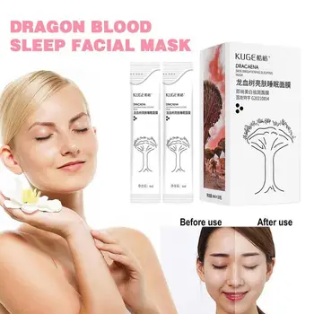 20pcs/box Dragão de Sangue Dormir Máscara Facial Clareador Hidratante Anti-Rugas Rejuvenescimento Suave Melhorar Maçante Áspero Cuidados com a Pele