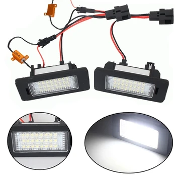 2PCS Número de LED Luz da Placa de Licença Para Excelente B6 /Rapid /Para o Yeti /Para Fabia 24-SMD Acessórios do Carro