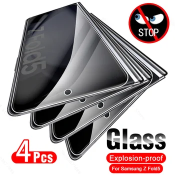 4Pcs de Vidro Para Samsung Galaxy Z Fold5 5G Anti-peeping de Privacidade Vidro de Proteção ZFold5 ZFold Dobre 5 GalaxyZFold5 Protetor de Tela