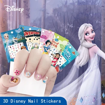 5PCS dos desenhos animados de Disney do Ponto Congelados Princesa Mickey Adesivos de Unhas para Crianças Impermeável DIY Nail Art Decalque Kawaii Decoração Adesivo