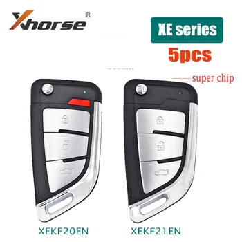 5pcs Xhorse XEKF21EN XEKF20EN VVDI Super Remoto 3/4 Botões com XT27A XT27A66 Chip para VVDI2 /VVDI MINI Chave Ferramenta/VVDI Ferramenta-Chave