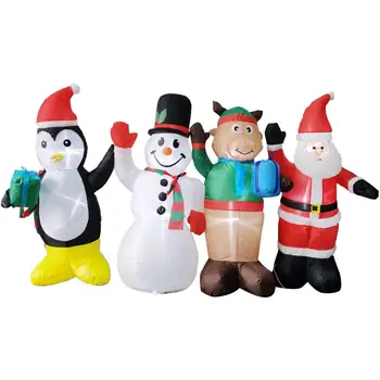 8 PÉS de Natal Inflável de Santa Amigos Pinguim do Boneco de neve, Rena de Papai Noel com Luzes de LED Fesitve Férias Decorações ao ar livre