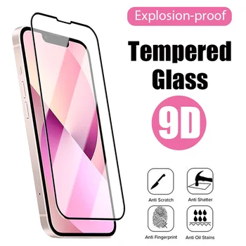9D Vidro Temperado Para iPhone 13 12 11 Pro 13 Pro Max Mini XR XS Protetor de Tela de Vidro Para iPhon iPhone 13 Pro Max Mini-12 7 8 6
