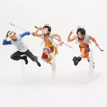 Atacado 4 conjuntos de Grande tamanho 16cm de Anime One Piece Figuras de Ação Sanji Marco Shanks Sabo Luffy Modelo de Brinquedo Conjunto de Presentes