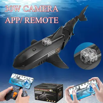 Barco Câmara Submarino Elétrico de Tubarão, com o controle remoto da câmera 30W HD Brinquedo de RC Animais Piscina, Brinquedos de Crianças Meninos Crianças barcos