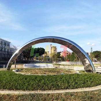 Best-seller de aço inoxidável arco escultura pode ser luminosa distrito city square center ao ar livre grande decoração de produção