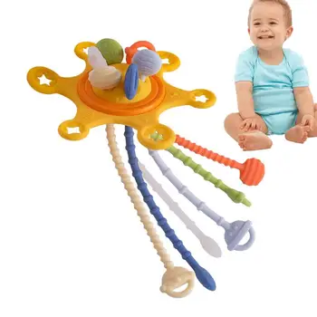 Criança Sensorial Montessori Brinquedos De Puxar Cadeia De Brinquedo Para O Desenvolvimento De Competências Educacionais A Criança Sensorial Montessori De Silicone Brinquedo Para