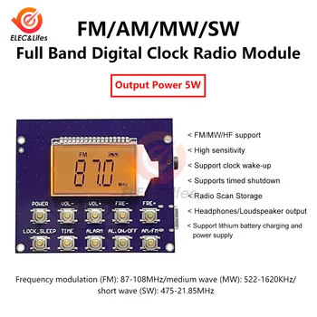 DIY sem Fio Receptor de Rádio FM Módulo 87.0 MHz-108,0 MHz de Frequência de Modulação Digital Transmissor de Rádio de Bordo Com Display LCD