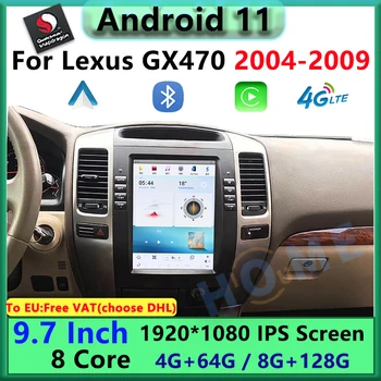 De 9,7 Polegadas Vertical de Tela Qualcomm Android 11 Car Multimedia Player CarPlay Autoradio Lexus GX470 de Navegação GPS 2004-2009