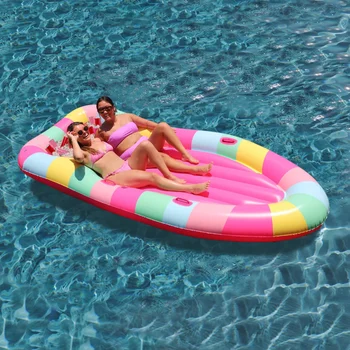 Embalado Festa de 10,7 pés 2-Pessoa Multi-Color Piscina Inflável Flutuante para as Mulheres, de faixa Etária De 14 Anos +