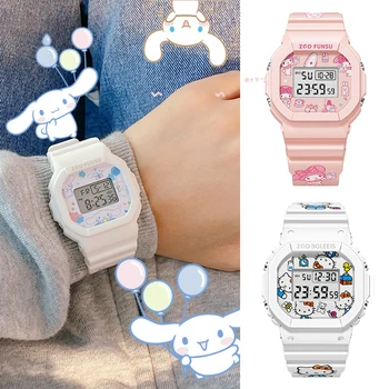 Kawaii Cinnamoroll Relógios Dos Desenhos Animados Bonitos Sanrio Minha Melodia Anime Aluno Filhos Assistem Mão Decorar As Crianças Brinquedos De Meninas Presentes
