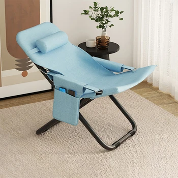 Lazer Preguiçoso Cadeira De Encosto Multi-Engrenagem Ajustável Dobrável Armazenamento Cadeira Cadeira Cadeira Mobiliário De Exterior