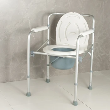 Liga De Alumínio De Alta Carga Cômoda Cadeira Secretária E Cadeira De Banho Com Wc Para Idosos