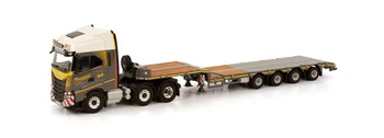 Liga de Modelo Dom WSI em Escala 1:50 IVECO S-FORMA Trator 6X2,Baixa a Bordo de Transporte de Caminhão de Reboque de Veículos Fundido Brinquedo Modelo 01-3908