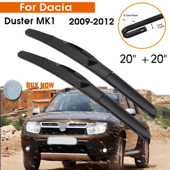 Limpador de carro Para o Dacia Duster MK1 2009-2012 pára-brisa Borracha de Silicone de Recarga de Frente a Janela do Limpador de 20