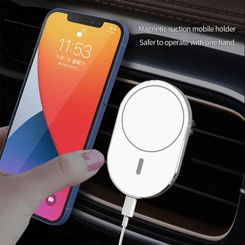 Magnético de Celular Carro Titulares para Magsafe iPhone 12 13 14 Pro Max Ímã 15W Qi Carregadores sem Fios Titular Acessórios