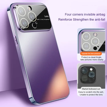 Nano AG Esfoliação à prova de Poeira Buraco de Som do Telefone Para o iPhone 13 14 Pro Max Plus Grande Janela Completo Pacote de Lentes de Proteção Capa