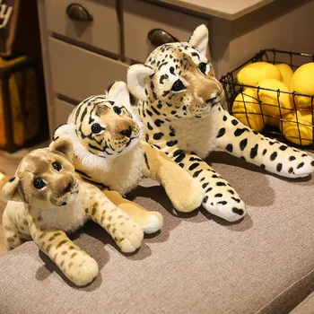Novo 39cm Linda Leão, Tigre, Leopardo Pelúcia Bonito Simulação de Bonecos de Pelúcia Macia Real, Como o Animal Brinquedos de Criança Crianças Decoração Presente