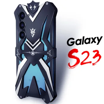 Novo Metal Aço Máquinas Séries Para Samsung Galaxy S23 à prova de Choque Pesada Armadura de Alumínio S23 Ultra S23Ultra Capa