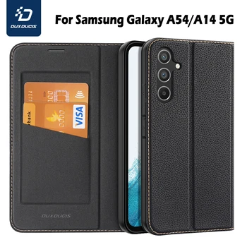 Para Samsung Galaxy A54 5G Caso de Pele X2 Magnético da Série Folio em Couro Flip Carteira Tampa com Ranhura Para Cartão A14 5G coque DUX DUCIS