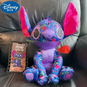 Quente Genuíno da Disney Lilo Stitch Recheado de Brinquedos de Pelúcia 38cm Kawaii Travesseiro de Pelúcia de Edição Limitada Lilo E Stitch Rosa Boneca de Presente de Crianças