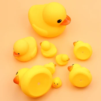 Recém-Nascidos Filhos De Banho Do Bebê Pato Brinquedos De Presente De Banho De Borracha Grande Pato Amarelo Banho De Jogar Água Kawaii Squeeze Float Patos