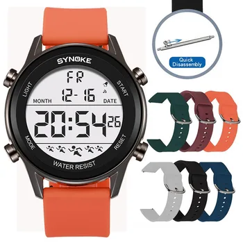 SYNOKE Esportes Homens Relógio Digital LED Relógios para Homens Militar Relógios de pulso de Moda do Silicone do Relógio Eletrônico de Relógio Masculino