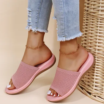 Sandálias Mulher Elástica, Força De Sapatos De Verão As Mulheres Sandálias Casuais Interior Para O Exterior Chinelo Verão Sandálias De Praia Zapatos Mujer