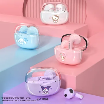 Sanrio Hello Kitty Fones De Ouvido Bluetooth Cartoon Cinnamoroll Melodia Verdadeiro Fone De Ouvido Sem Fio Kuromi Controle De Toque Gameearphone Presente