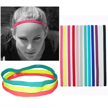 Senhoras de Borracha Sweatband Candy Color alongamento Elástico Cabeça quebra Cabeça Esporte Anti-derrapante Yoga Faixas de Cabelo