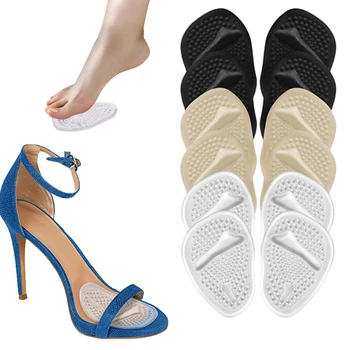 Silicone Antepé Almofadas para as Mulheres Sandálias de Salto Alto Inserções de Auto-adesiva antiderrapante Gel Pé Almofada Almofada de Palmilhas para Sapatos de Mulher