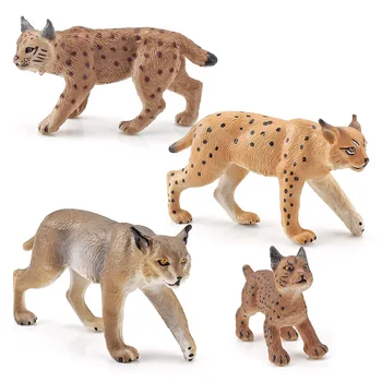 Simulação de Floresta Animal, o Lince Modelo de Ornamentos Cognitivos da criança Lince Guaxinim Selvagem Lince Hozen Decorativos, Brinquedos