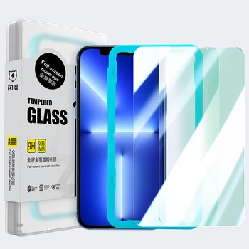 SmartDevil de Vidro Verde Para o iPhone 13 Mini Pro Max Anti-impressão digital de Protetores de Tela Universal para 13/14/13Pro,13ProMax/14Plus