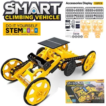 TRONCO de Carro Solar Kids Brinquedos de DIY Escalada Veículo de ensino de Engenharia Blocos de Carro Ciência Kit de Construção de Máquina de Aprendizagem da Criança