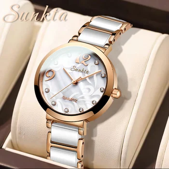 Top de marcas de Luxo do Ouro de Rosa, Quartzo Mulheres Relógio de Moda feminina Assistir a Mulher de Pulso Feminino Relógio Relógio Feminino Masculino