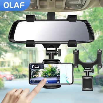 Universal Espelho Retrovisor de Carro Montar Titular Estande de 360° do Telefone Móvel de Suporte Suporte de GPS do Carro Ajustável de Celular Para o iPhone Titular