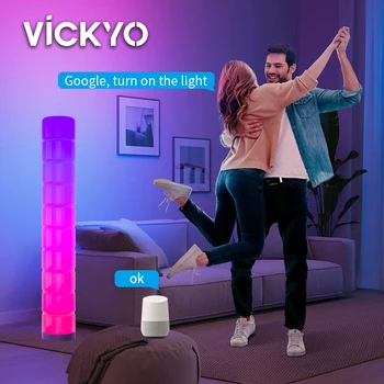 VICKYO NOVO LED Atmosfera Luz da Noite Tuya WiFi Bluetooth Smart RGB de Captação de Ritmo Lâmpada de Assoalho Para Jogo de Quarto Quarto Sala de estar