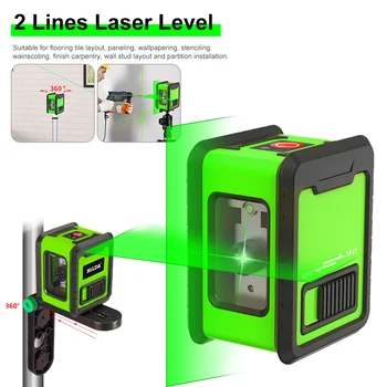 Venda quente Laser Medidor de Nível 2-Linhas Cruz Verde Nível a Laser na Horizontal e Vertical Nivel a Laser de Auto-Nivelamento Ferramenta лазерный уровень