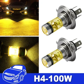 12V 2pcs 1000Lm H4 Neblina Lâmpada de Carro Luzes LED Amarelo de Luz de Nevoeiro Auto 4300K Estacionamento Auto de Condução de Luzes Diurnas
